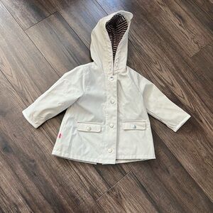 Zara | 9-12 mo | Baby Girls Cream Hooded Rain Jacket